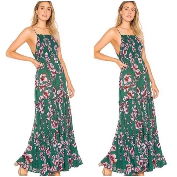 Free People Intimately Green Garden Party Maxi Dress Sz S - Picture 2 of 7